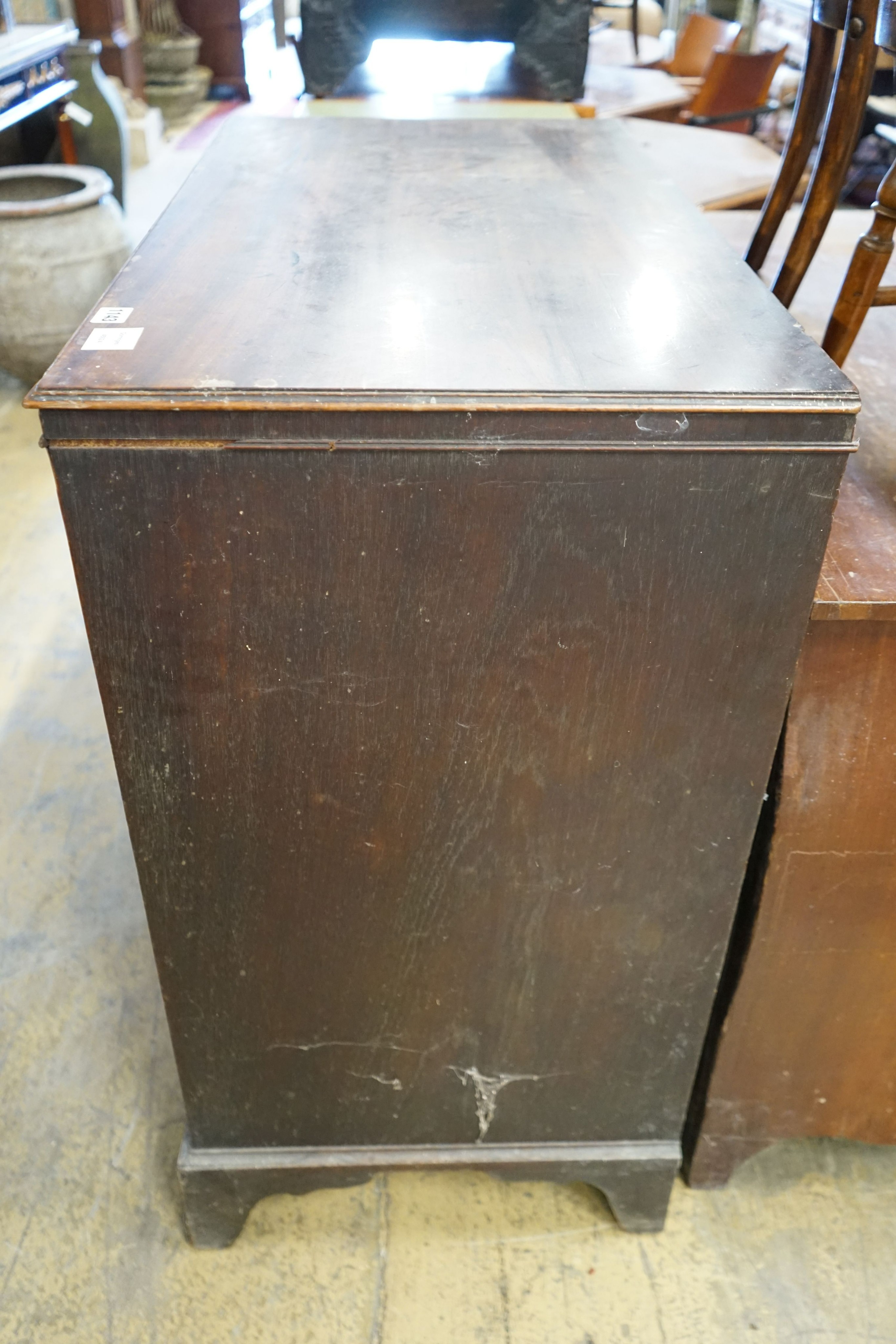 A George III mahogany chest of four drawers, width 91cm depth 49cm height 94cm